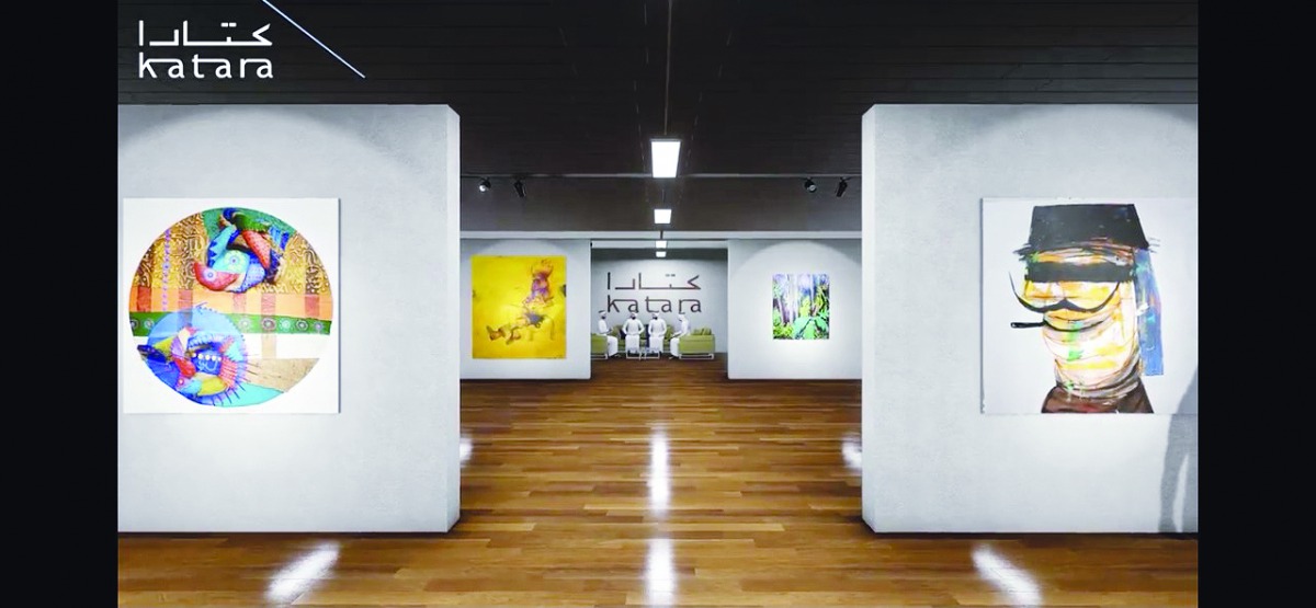 Some of the artworks on show at “Directions” virtual exhibition which was launched yesterday by Katara and Dar Hessa.