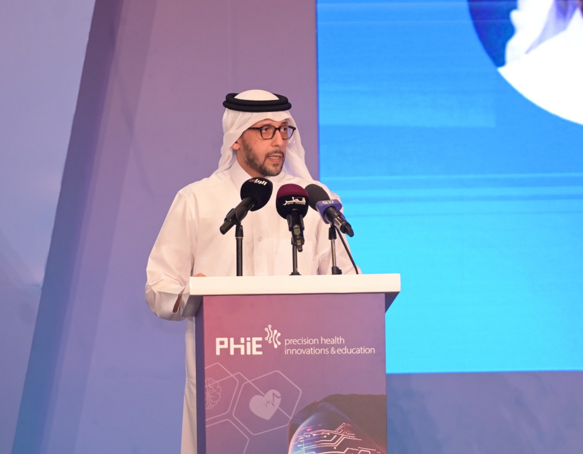 Minister of Public Health H E Mansoor bin Ebrahim bin Saad Al Mahmoud delivering keynote speech at the congress yesterday.